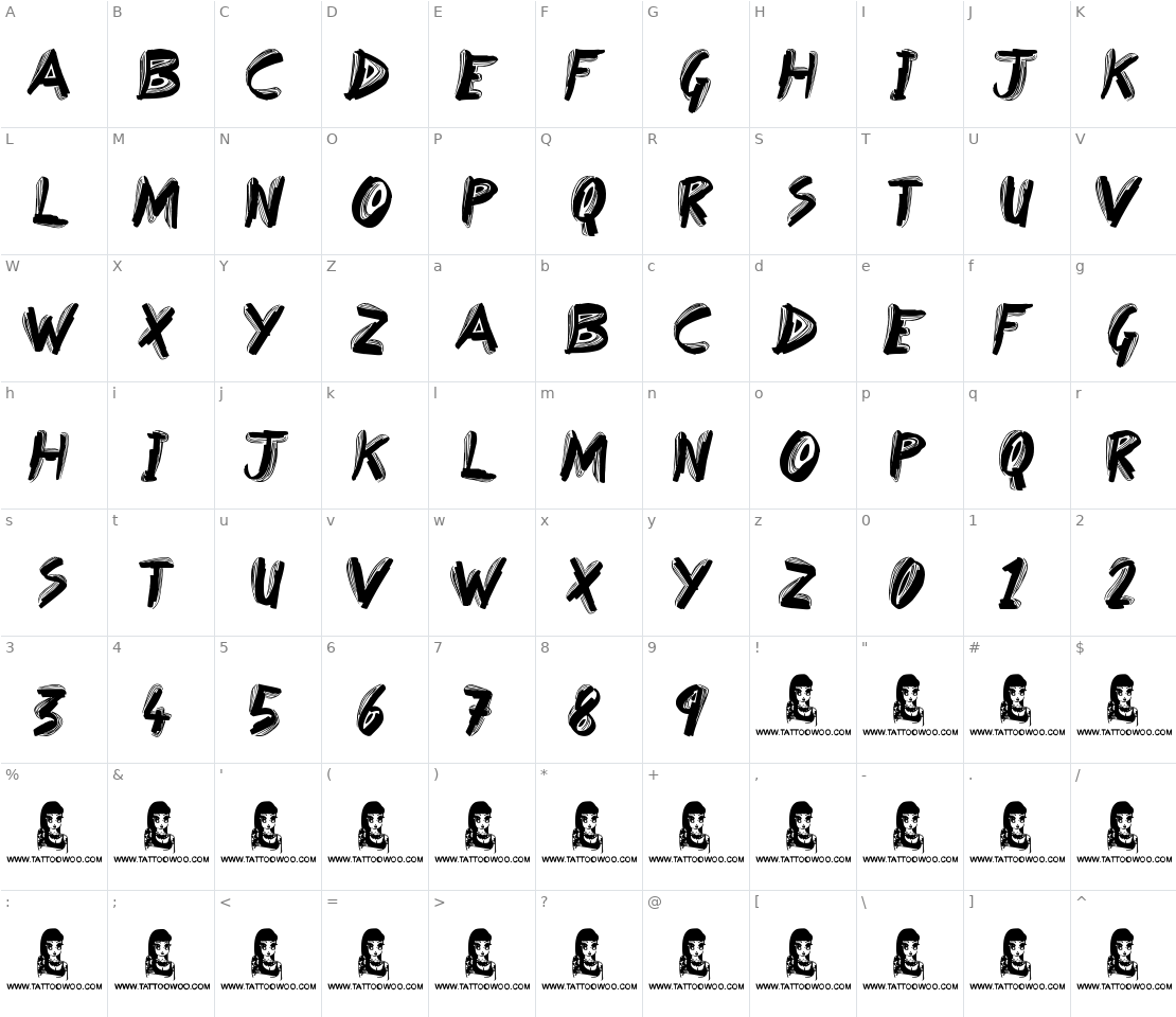 Character set for Broken Dreams