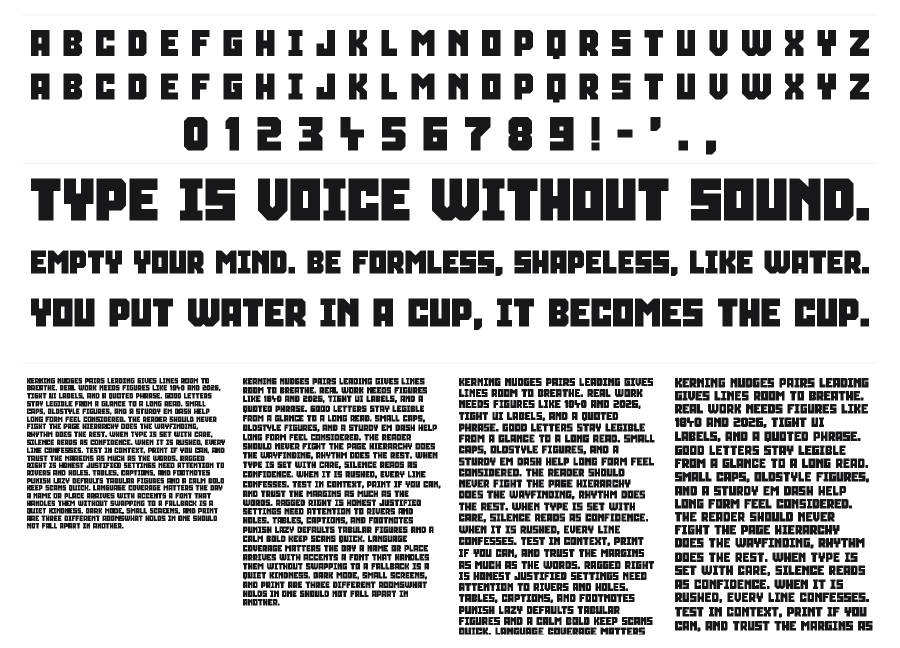 Squarely specimen sheet
