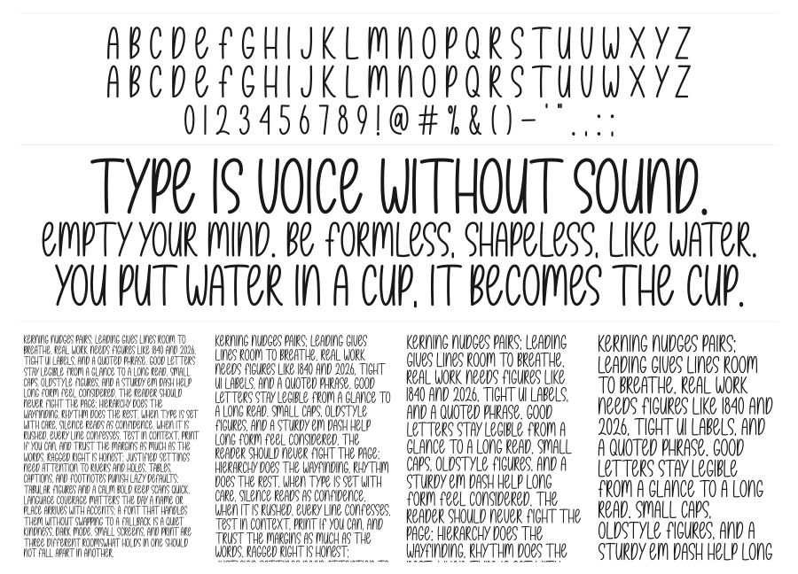Fresh Baked specimen sheet