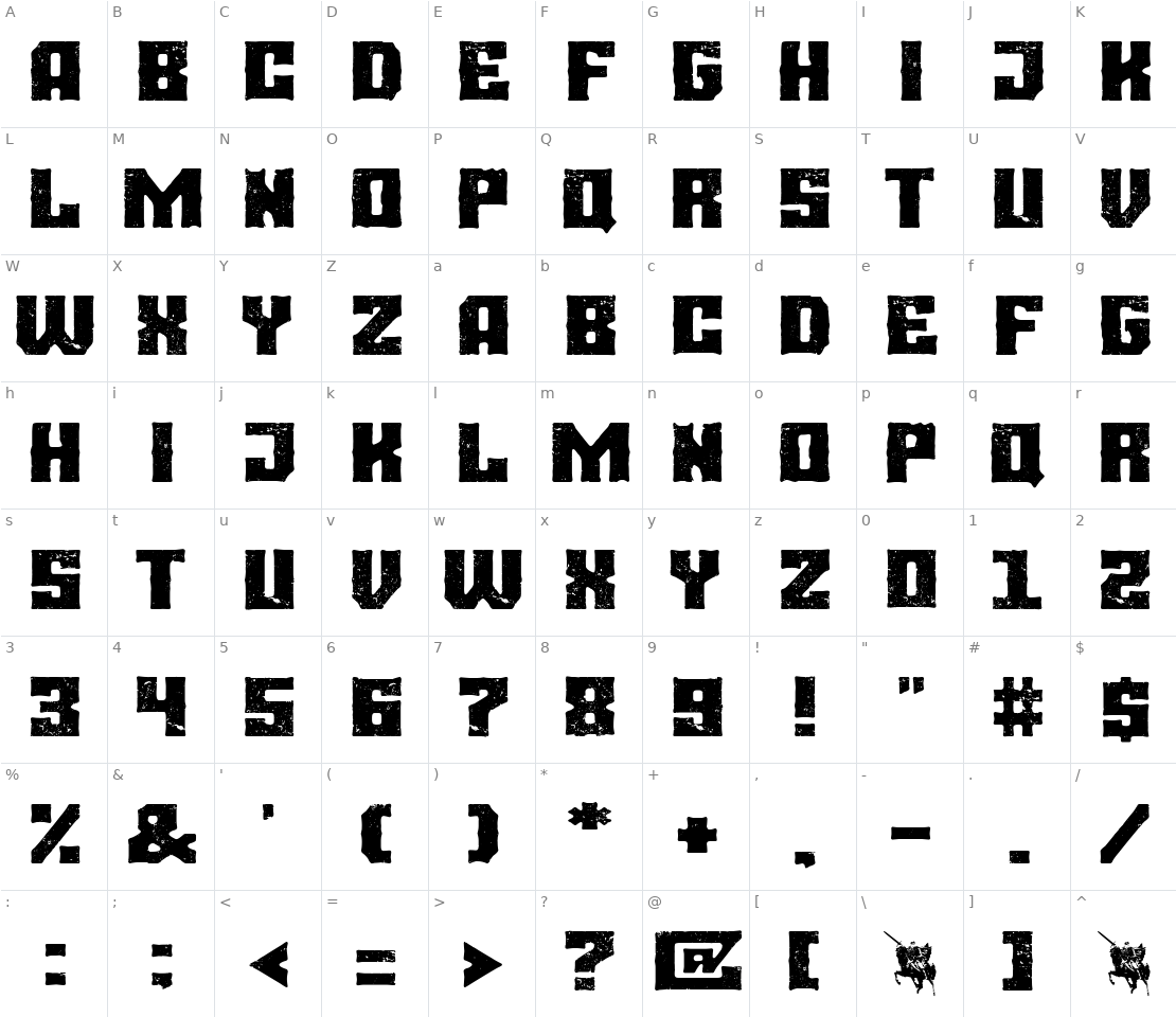 Character set for Burgos City