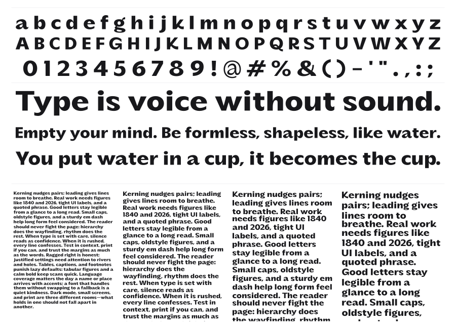Banchero specimen sheet