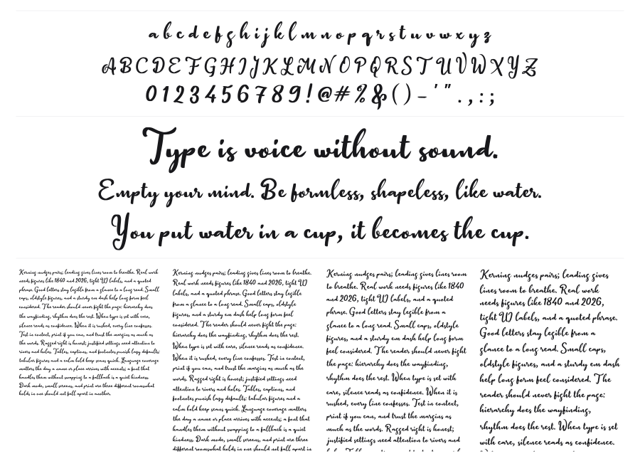 d Duhai specimen sheet