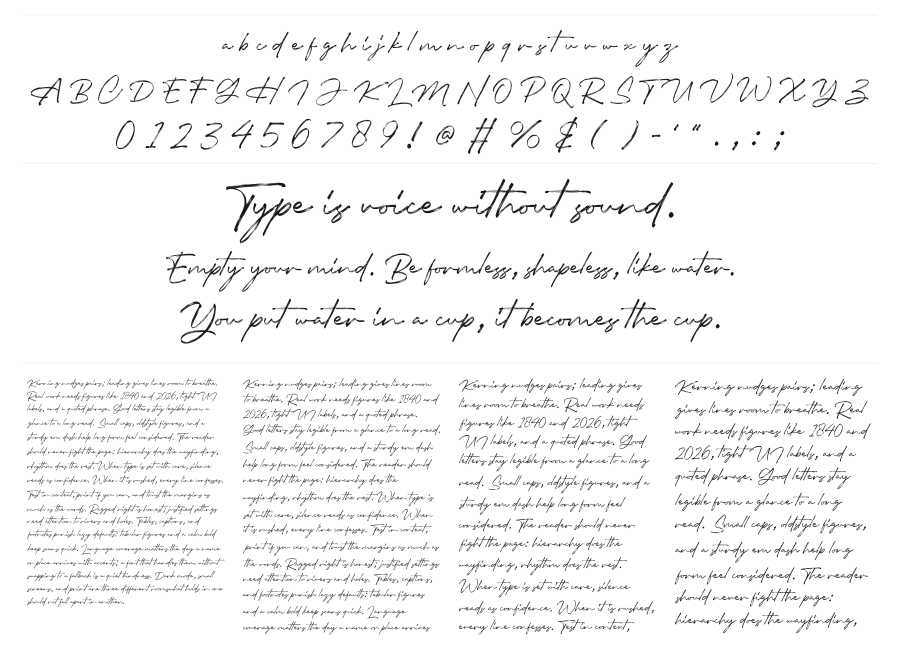 Insiders specimen sheet