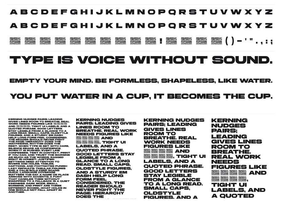 Brigends Expanded specimen sheet