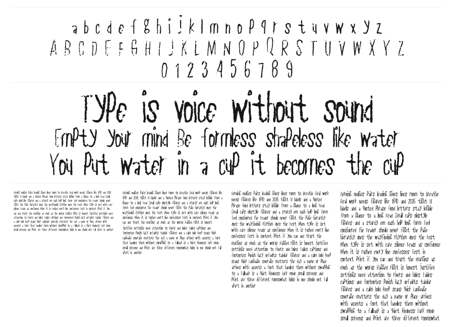 Plain Slice specimen sheet