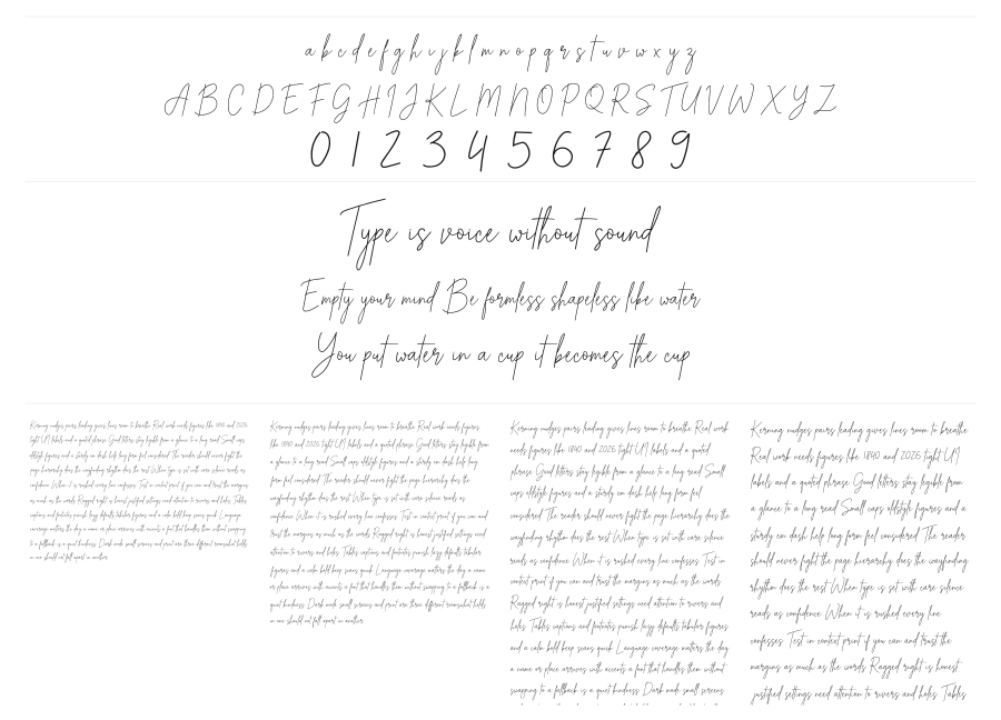 Alexander Lettering specimen sheet