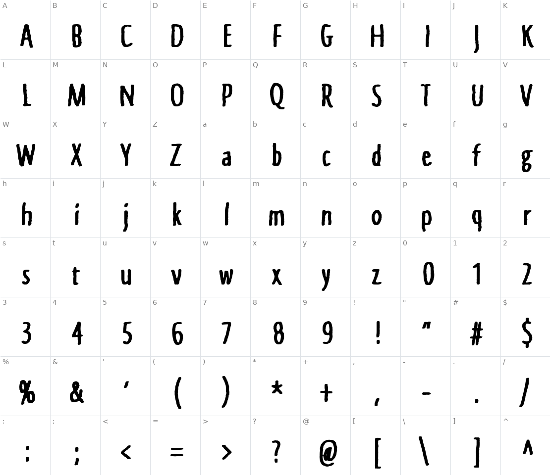 Character set for Instant Nirvana