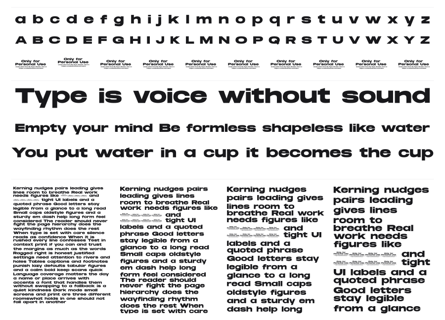 Underrated specimen sheet