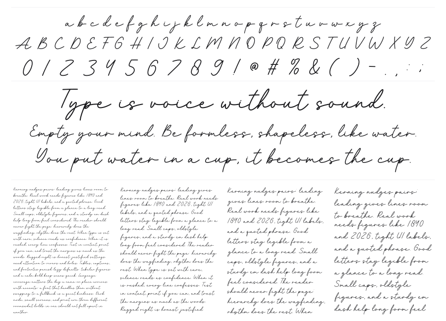 Farmhouse specimen sheet