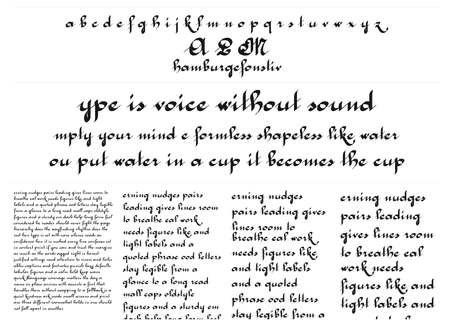 McLeona specimen sheet