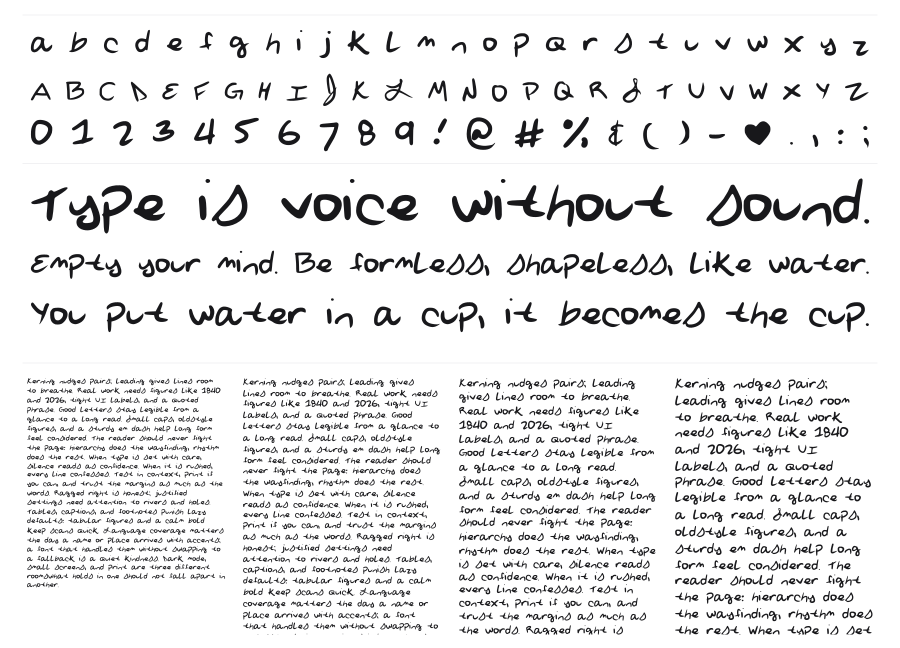 Sylvia Anne specimen sheet