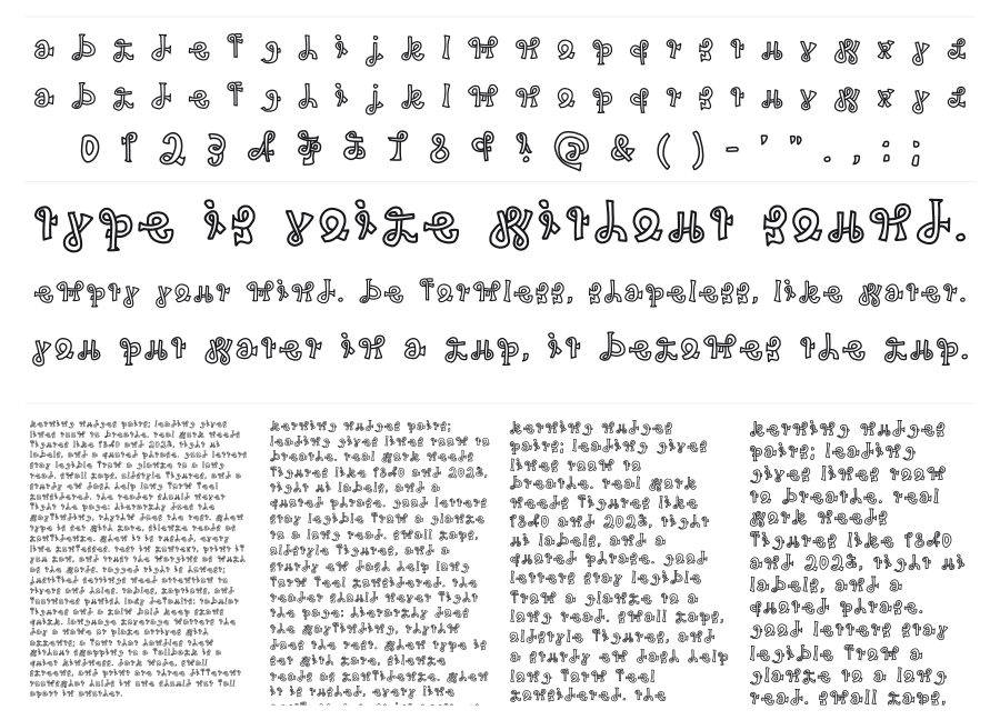 Snakeway specimen sheet