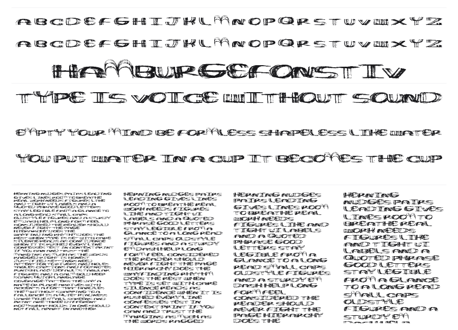 WideThin specimen sheet