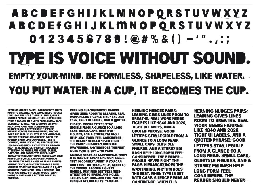 More Is Less 22 specimen sheet