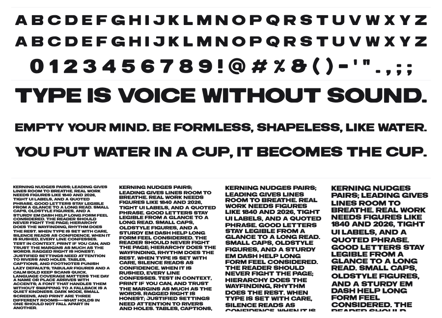 Goride Sans specimen sheet