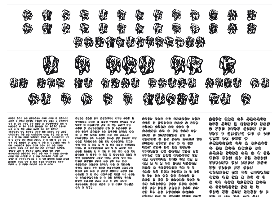 Mythos specimen sheet