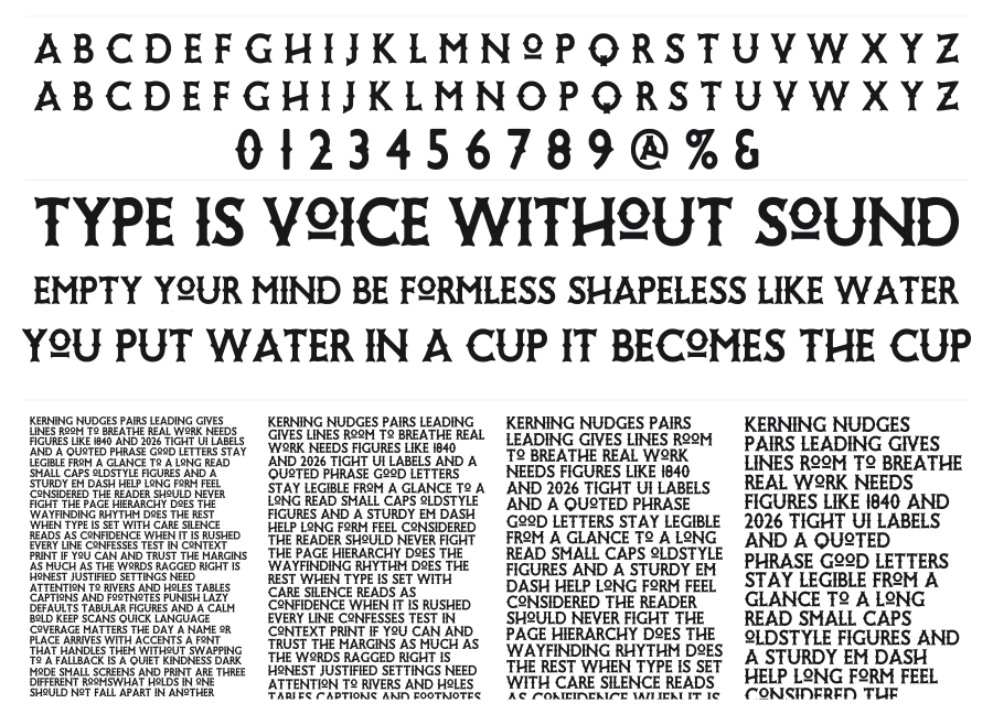 Rabble Rouser specimen sheet
