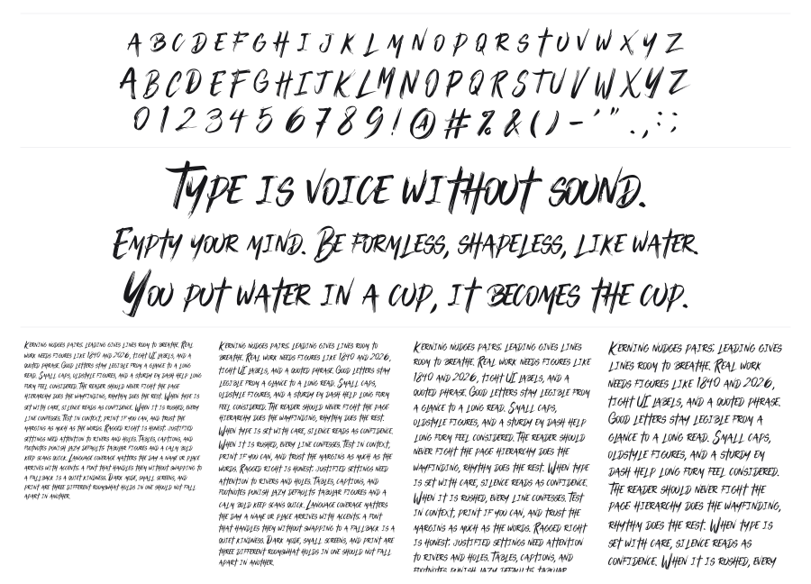 The Lamon Black specimen sheet