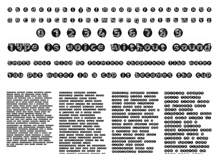 Tiger Bawl specimen sheet