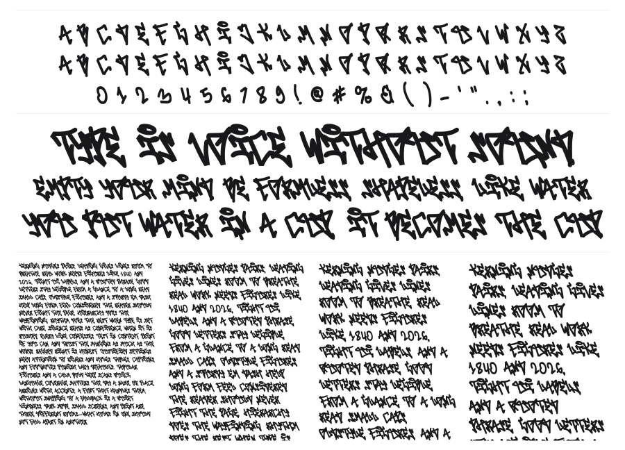 Vandal Revolt specimen sheet