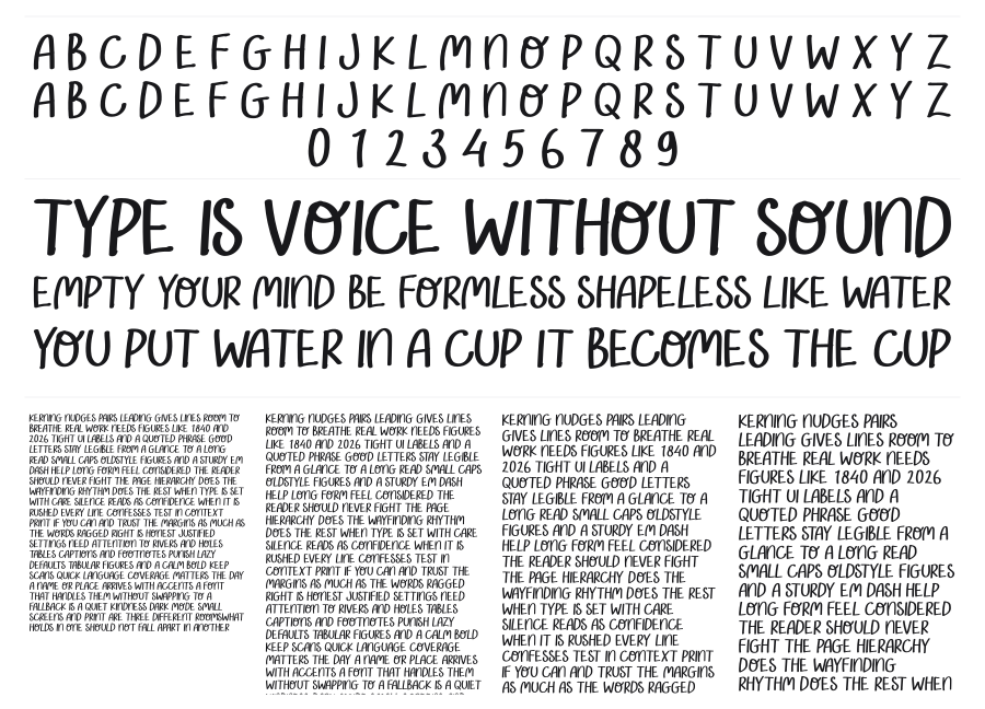 Elsie Kinsley specimen sheet