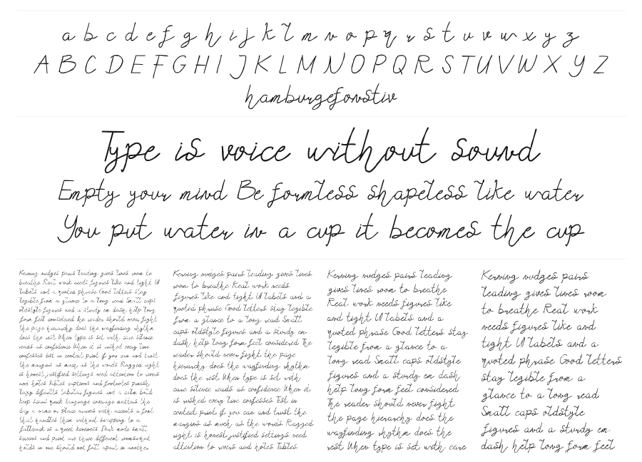 Redalle specimen sheet