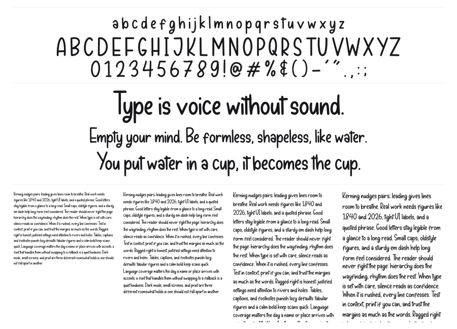 Peachyday specimen sheet