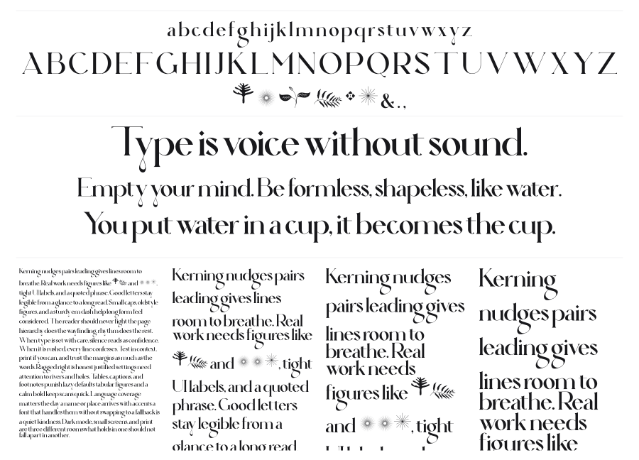 Ahganirya specimen sheet