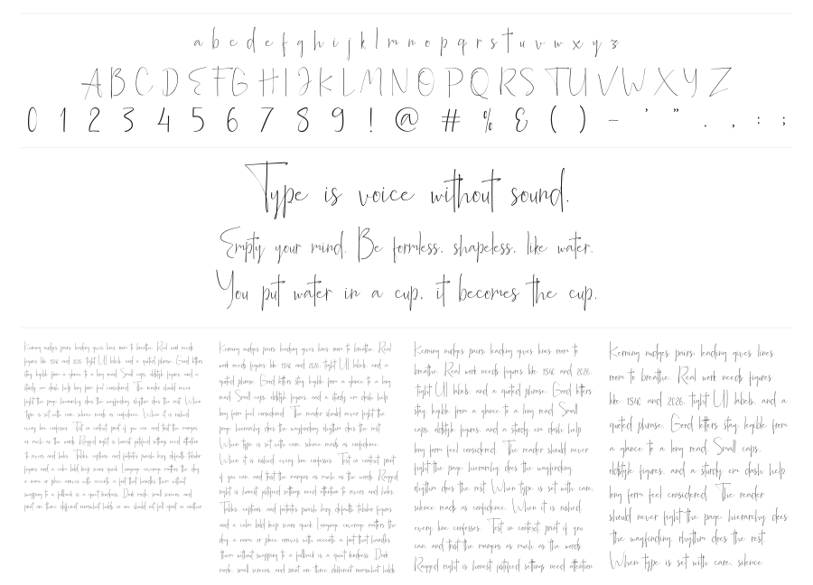 Alberth specimen sheet