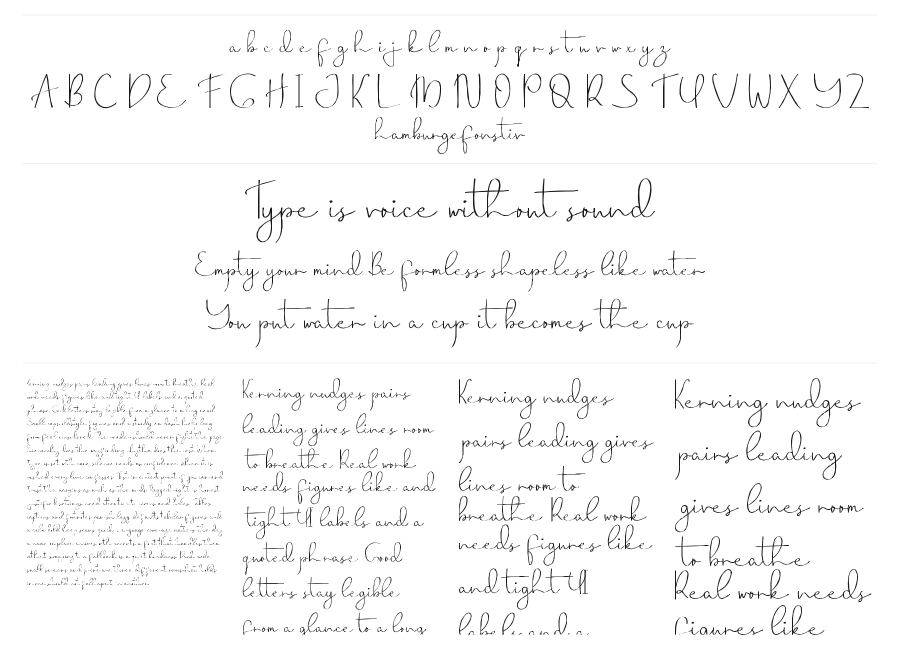 Mile Green specimen sheet
