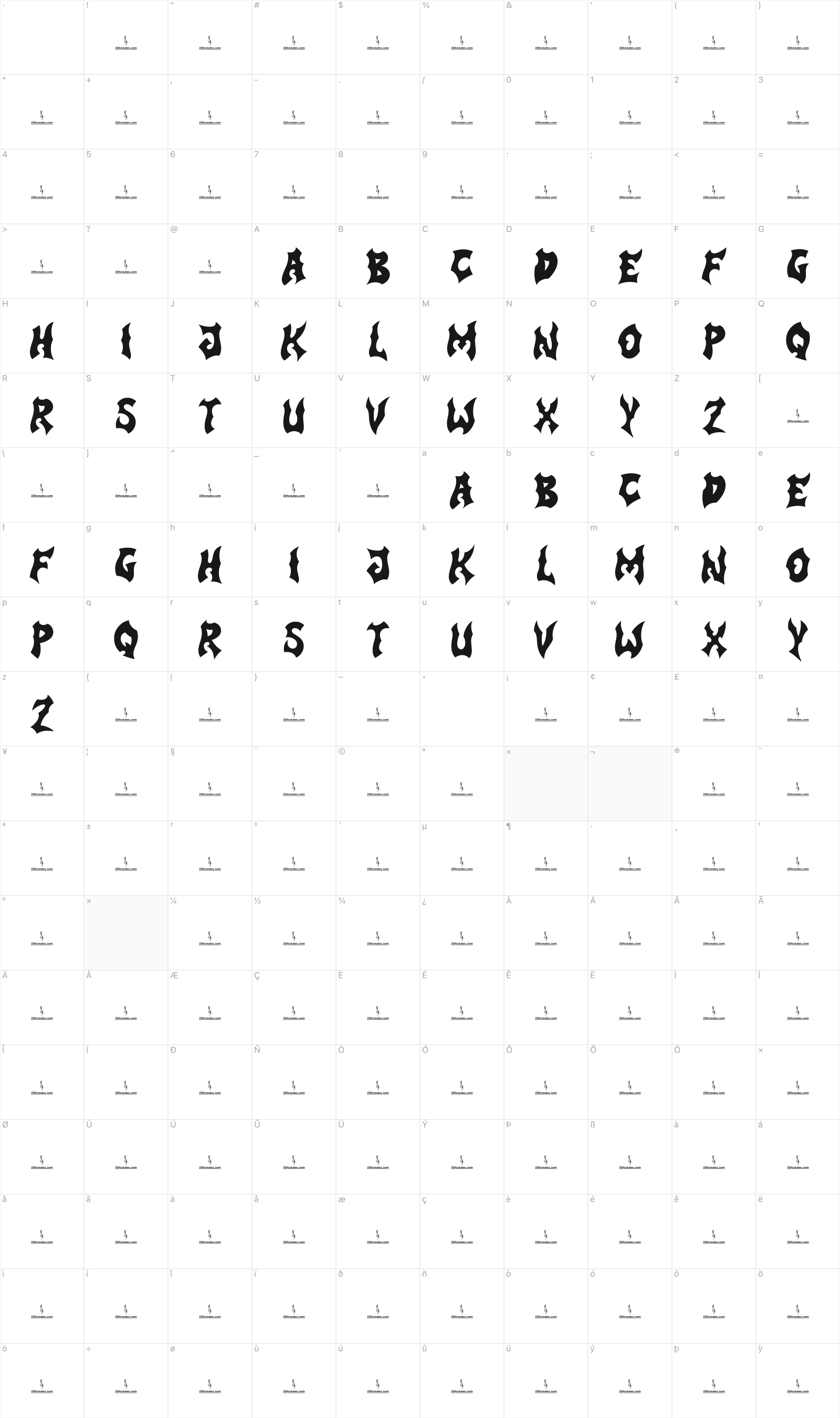 Disengage glyph table