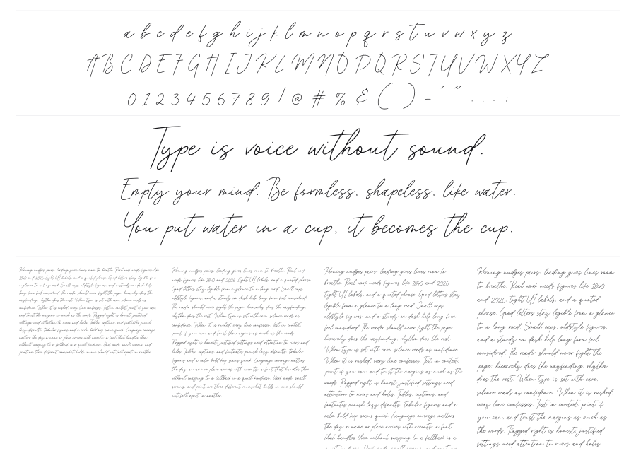 Acoustica specimen sheet