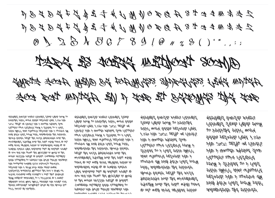 Broken Work specimen sheet