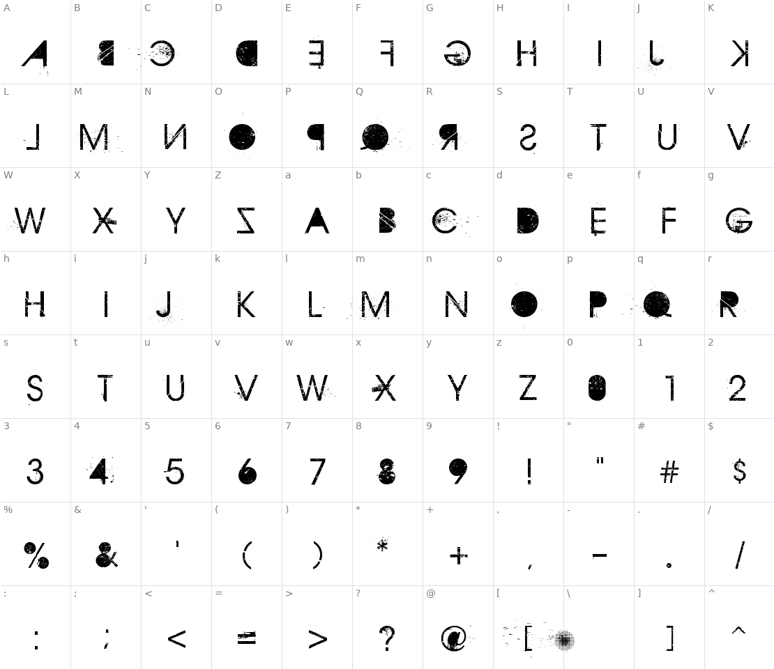 Character set for Aristotle Punk