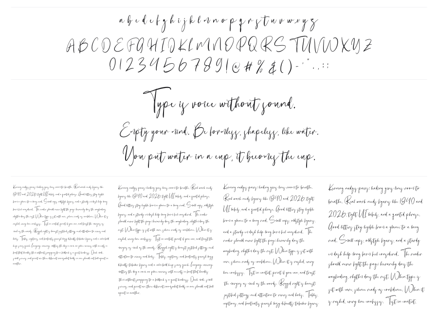 Bentley specimen sheet