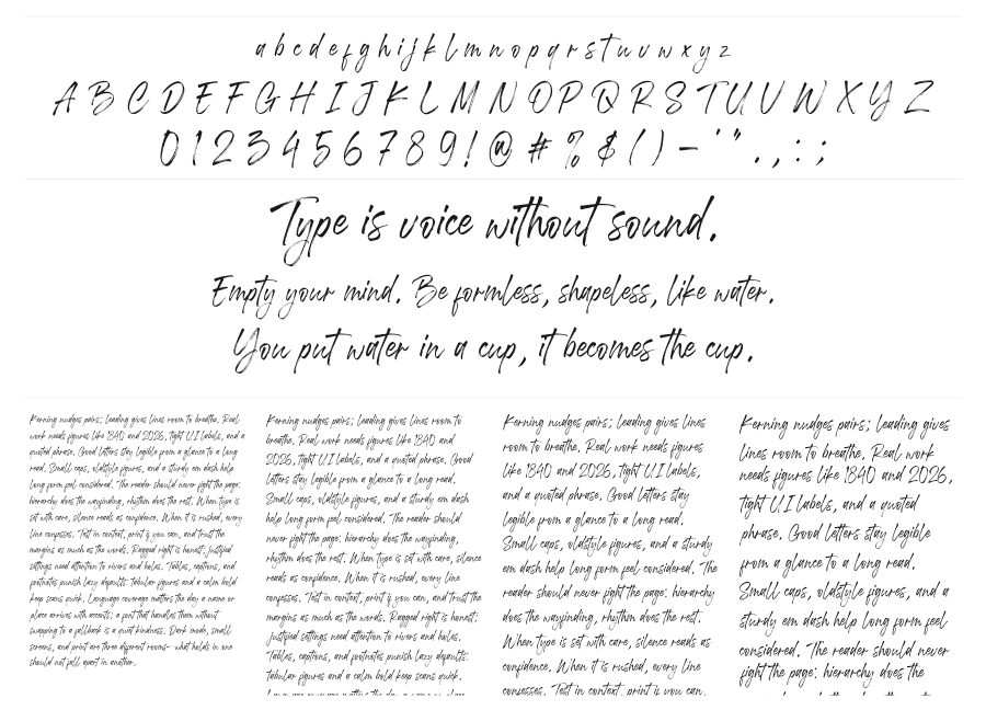 Long Path specimen sheet