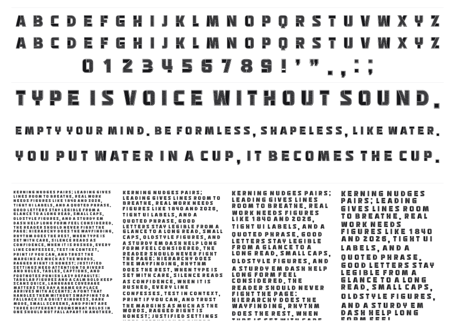 Abstract Blocks specimen sheet