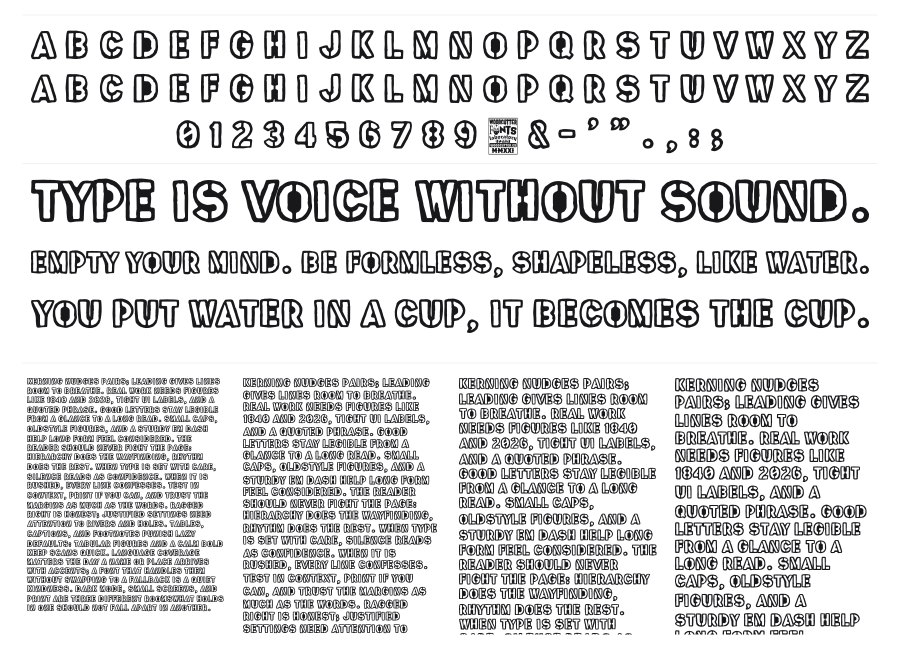 Big Storm Stencil specimen sheet
