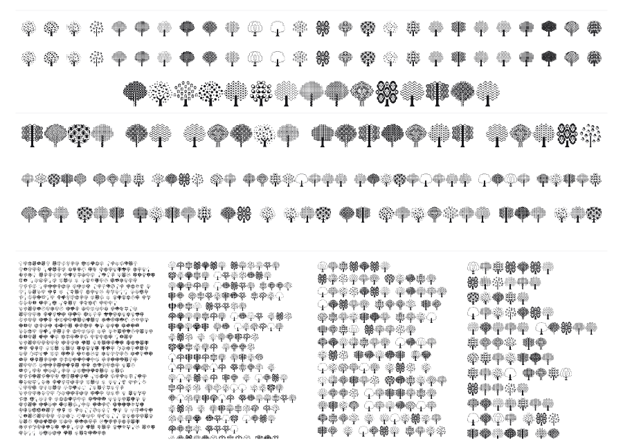 Balloon Trees specimen sheet