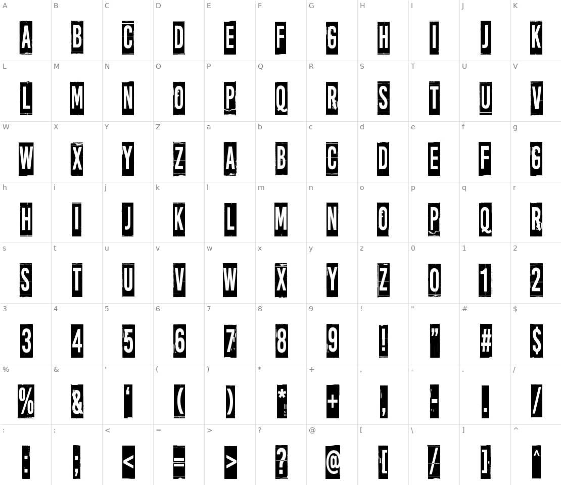 Character set for More news from nowhere