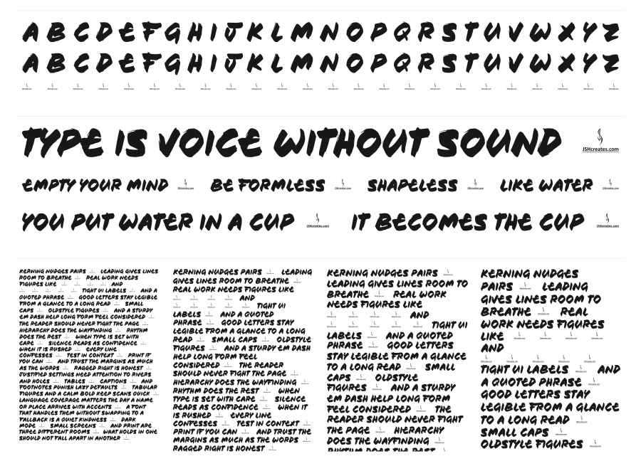 Cafe Felix specimen sheet
