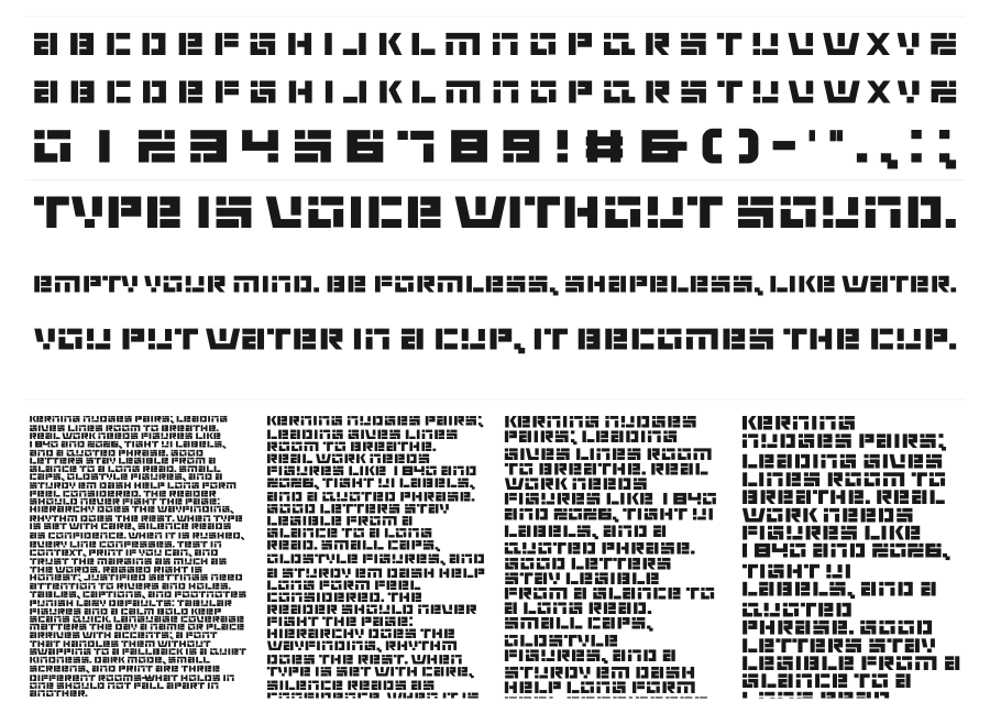 Renvem specimen sheet