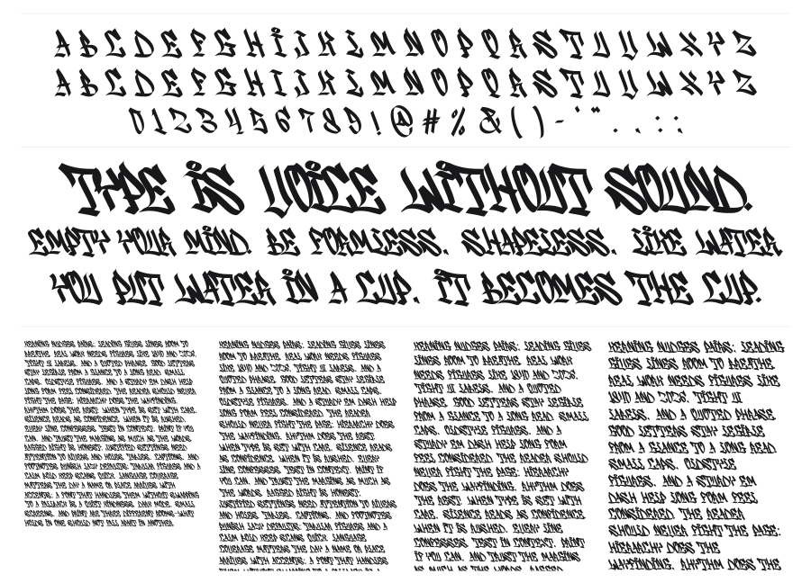 Wildside specimen sheet