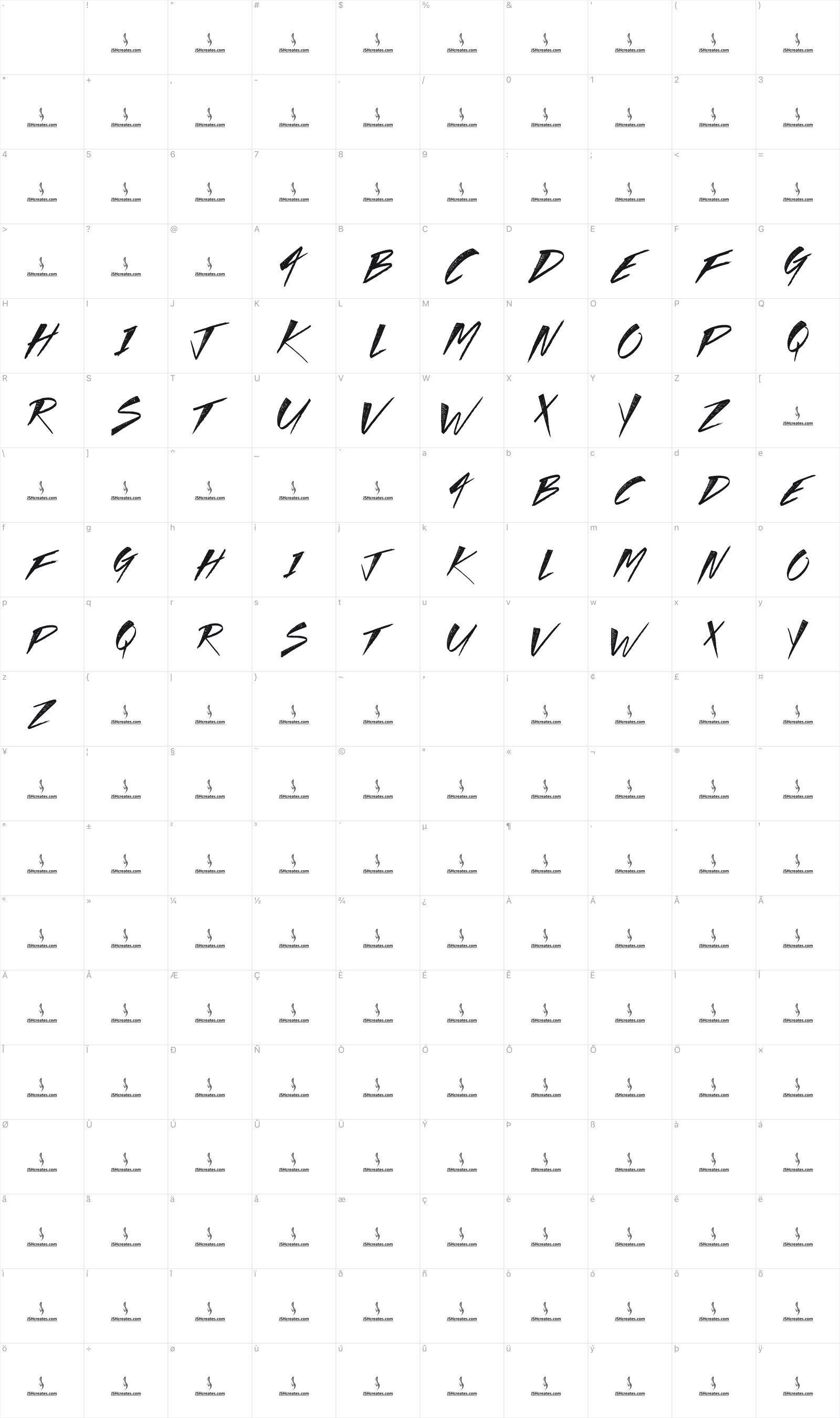 Seasons glyph table