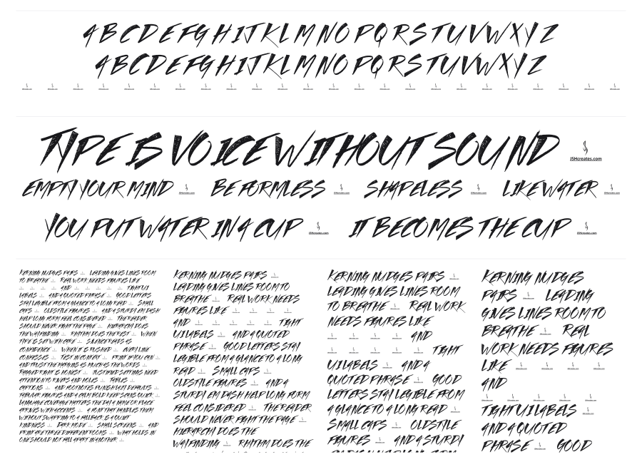 Seasons specimen sheet