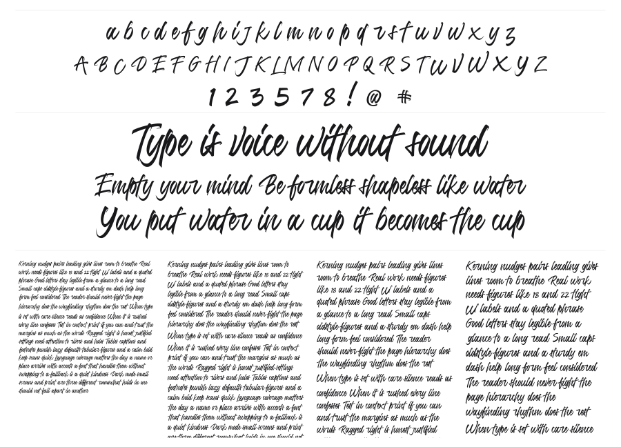 Jumps Steady specimen sheet