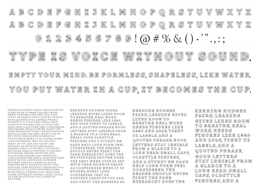 Geometri Outline specimen sheet