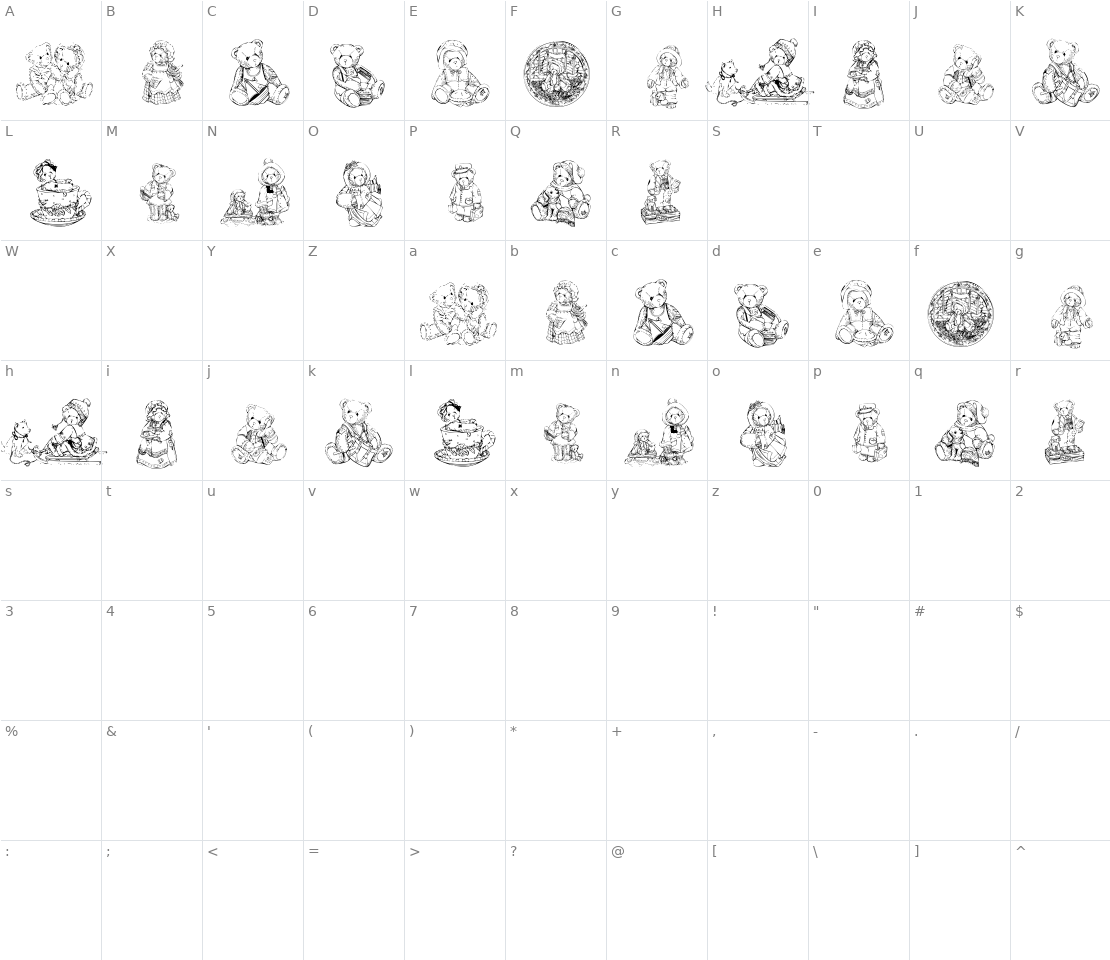 Character set for KR Adorable Teddies