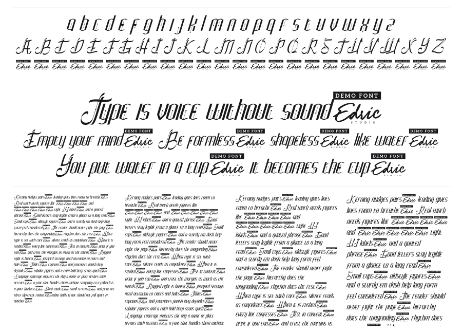 The Empire specimen sheet