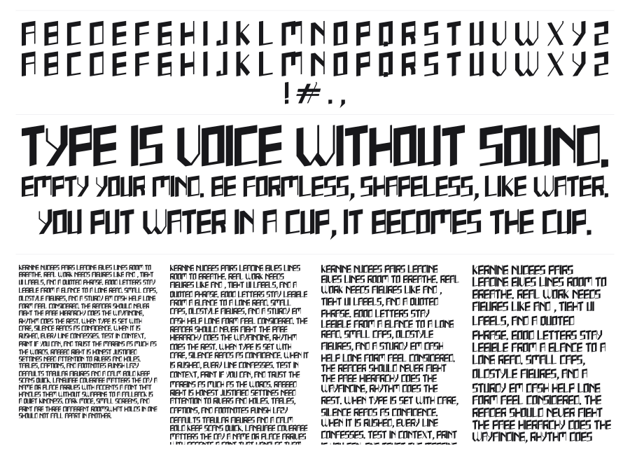 Squarei specimen sheet